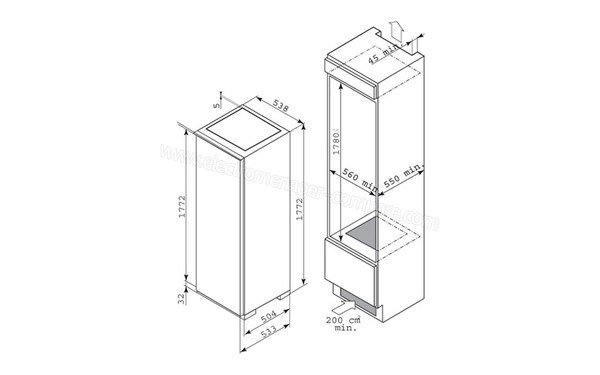 DE DIETRICH DRS635JE - Scchemas d'encastrement