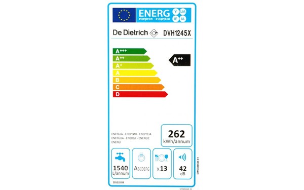 DE DIETRICH DVH1245X - &Eacute;tiquette &eacute;nergie