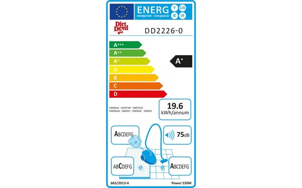 DIRT DEVIL DD2226-0 Rebel26 - &Eacute;tiquette &eacute;nergie