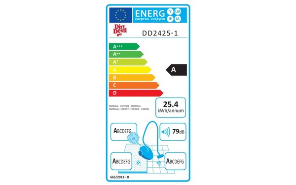 DIRT DEVIL DD2425-1 Rebel 35 Parquet - &Eacute;tiquette &eacute;nergie