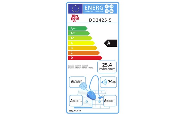 DIRT DEVIL DD2425-5 Rebel 35 Parquet - &Eacute;tiquette &eacute;nergie