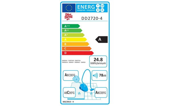 DIRT DEVIL DD2720-4 Ultima Power - &Eacute;tiquette &eacute;nergie