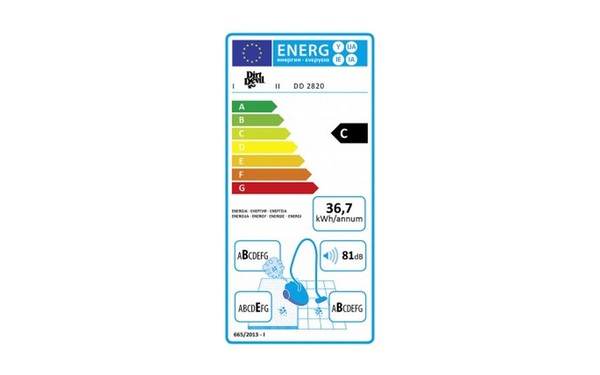 DIRT DEVIL DD2820-8 - &Eacute;tiquette &eacute;nergie