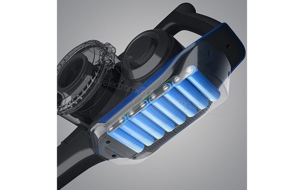 DIRT DEVIL DD778-1 Blade 2 - Vue sur la batterie