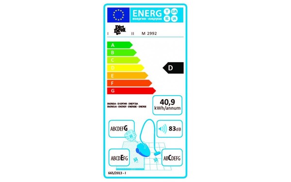 DIRT DEVIL M2992-2 - &Eacute;tiquette &eacute;nergie