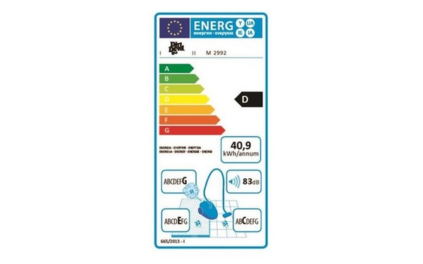 DIRT DEVIL M2992-3 - &Eacute;tiquette &eacute;nergie