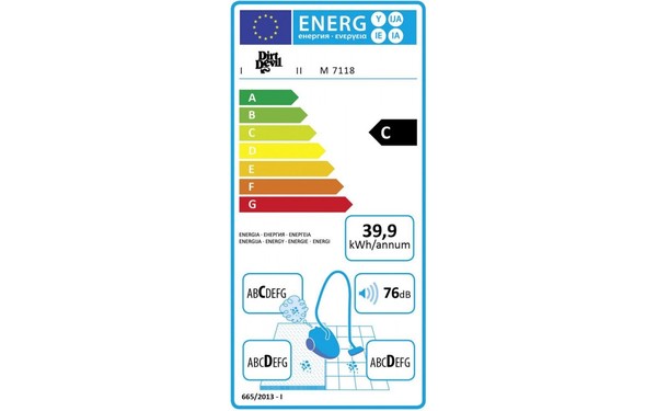 DIRT DEVIL M7118 - &Eacute;tiquette &eacute;nergie