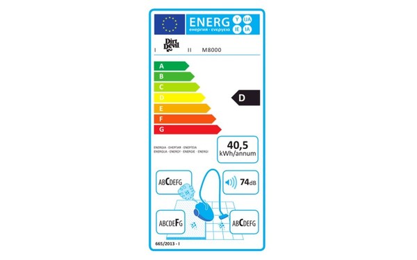 DIRT DEVIL M8000-0 - &Eacute;tiquette &eacute;nergie