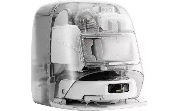 DJI Romo P Water Tank - Vue de 3/4 gauche sur la station de chargement