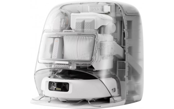 DJI Romo P Water Tank - Vue de 3/4 droite sur la station de chargement