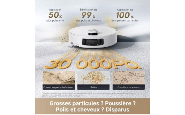 DREAME Aqua10 Roller AE Blanc - Puissance d'aspiration