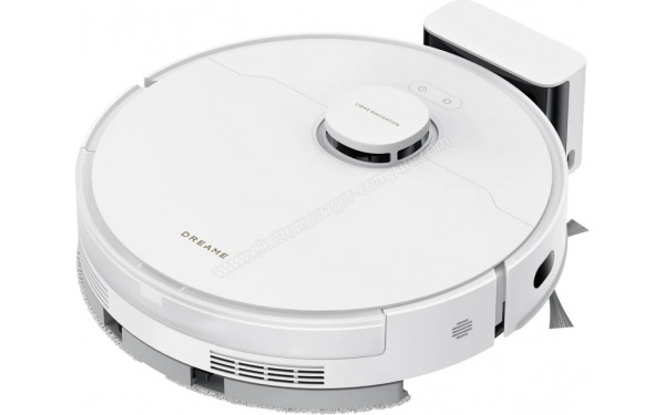 DREAME D20 Blanc - Vue de 3/4 droite sur la base de chargement