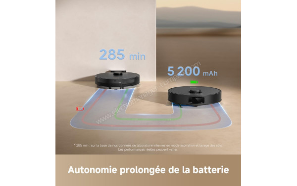 DREAME D20 Noir - Autonomie prolong&eacute;e de la batterie