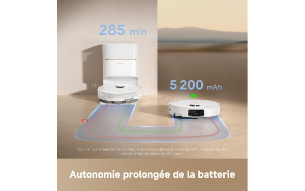 DREAME D20 Pro Plus Blanc - Autonomie prolong&eacute;e de la batterie