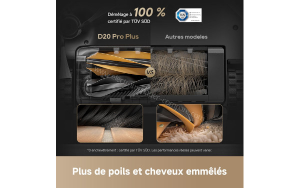 DREAME D20 Pro Plus Blanc - Brosse anti-emm&ecirc;lements