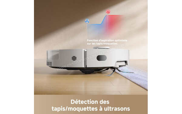 DREAME D20 Pro Plus Blanc - D&eacute;tection des tapis/moquette &agrave; ultrasons