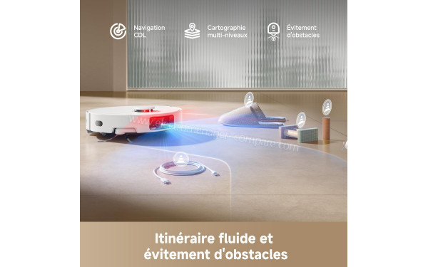 DREAME D20 Pro Plus Blanc - Itin&eacute;raire fluide et &eacute;vitement d'obstacles