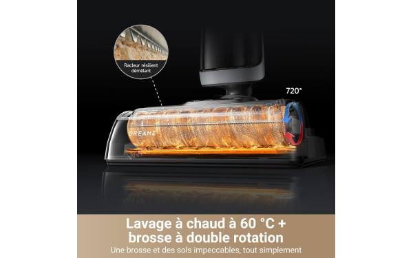 DREAME H14 Pro - Lavage &agrave; chaud &agrave; 60 &deg;C + brosse &agrave; double rotation