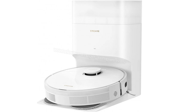 DREAME L10s Plus Blanc - Vue de 3/4 droite sur la base de chargement