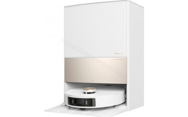 DREAME L20 Ultra Complete Blanc - Vue 3/4 droite sur la station de chargement