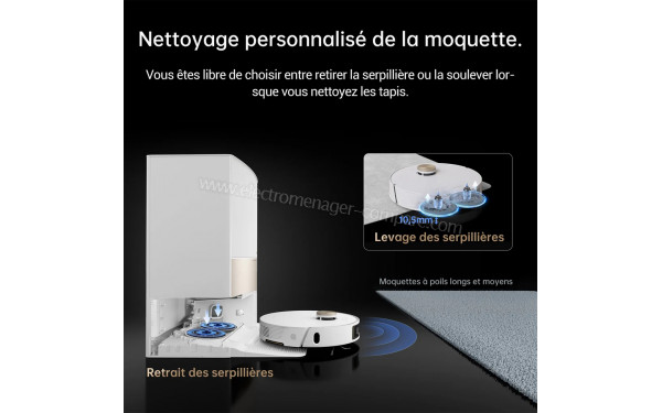 DREAME L20 Ultra Complete Blanc - Nettoyage personnalis&eacute; de la moquette