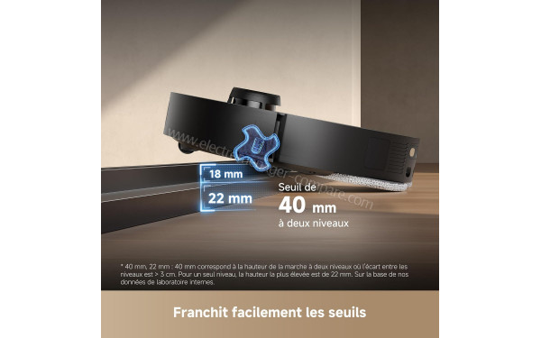 DREAME L40s Pro Ultra Noir - Franchit facilement les seuils