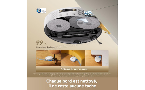 DREAME L40 Ultra A Blanc - Nettoyage des bords et des coins