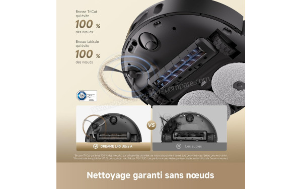 DREAME L40 Ultra A Noir - Nettoyage sans noeuds