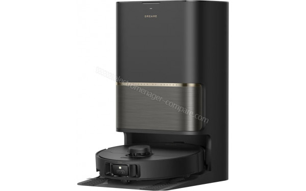 DREAME L50s Pro Ultra Noir - Vue de 3/4 droite sur la station de chargement