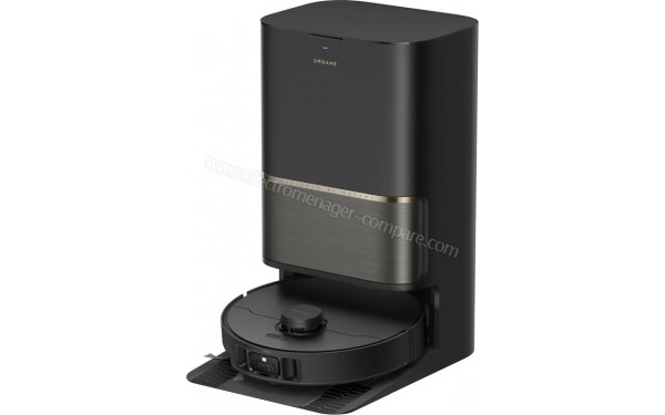 DREAME L50s Pro Ultra Noir - Vue de 3/4 droite sur la station de chargement