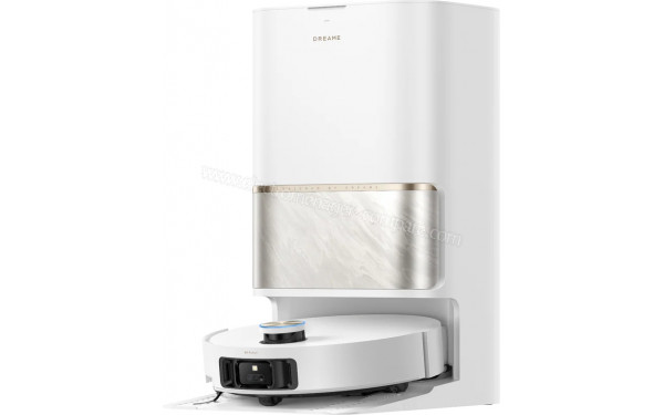 DREAME L60 Ultra Blanc - Vue de 3/4 droite sur la base de chargement
