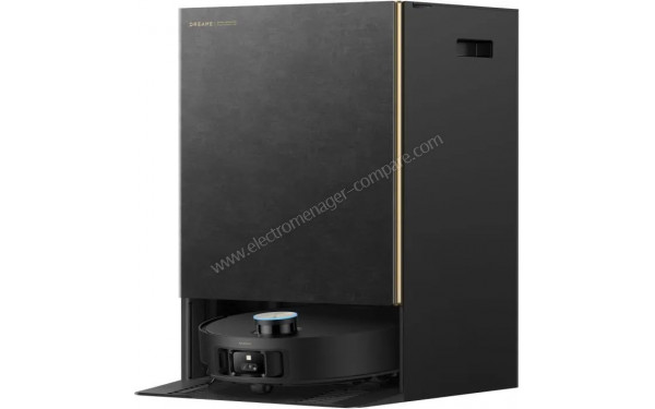 DREAME Matrix10 Ultra Noir - Vue de 3/4 droite sur la base de chargement