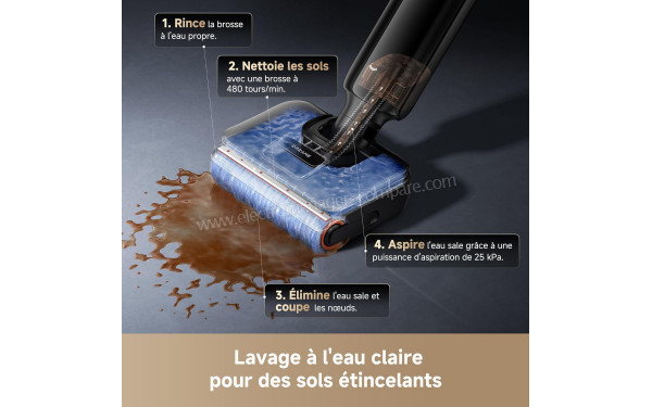 DREAME T12 Pro-A - Lavage &agrave; l'eau claire