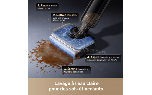 DREAME T12 Pro - Lavage &agrave; l'eau claire
