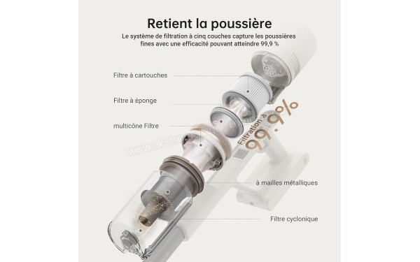 DREAME U10 - Vue &eacute;clat&eacute;e du filtre cyclonique