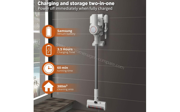 DREAME V9 - Vue sur la station murale de chargement