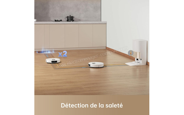 DREAME X40 Ultra Complete Blanc - D&eacute;tection de la salet&eacute;