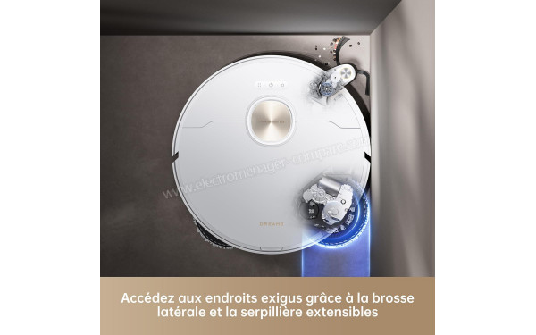 DREAME X40 Ultra Complete Blanc - Brosse lat&eacute;rale et serpilli&egrave;re extensibles