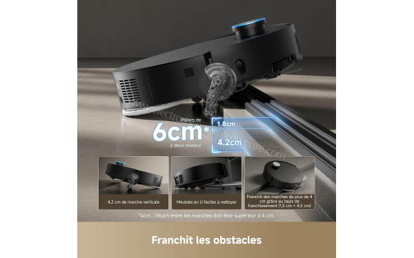 DREAME X50 Master Noir - Franchissement des obstacles