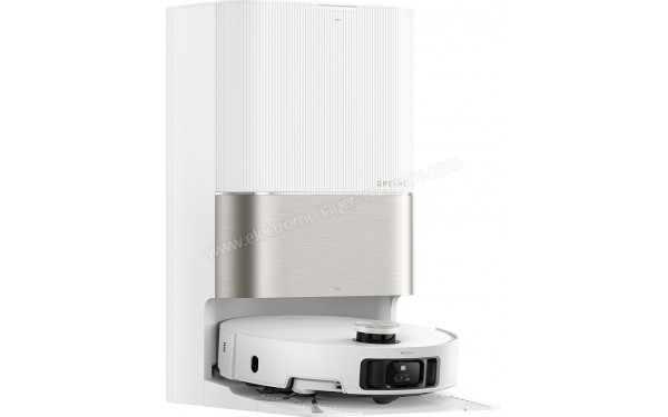 DREAME X50 Ultra Blanc - Vue de 3/4 gauche sur la station de chargement