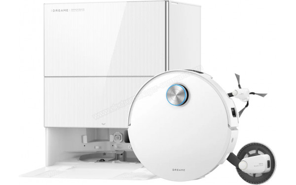DREAME X60 Pro Ultra Complete Blanc - Vue du dessus avec base de chargement
