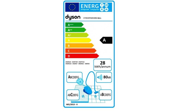 DYSON Big Ball Up Top 2 - &Eacute;tiquette &eacute;nergie