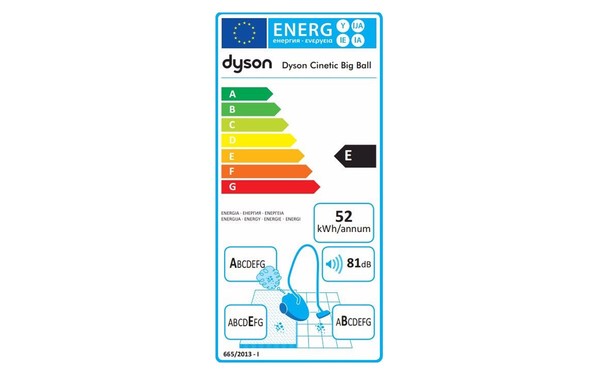 DYSON Cinetic Big Ball Parquet + Kit voiture - &Eacute;tiquette &eacute;nergie