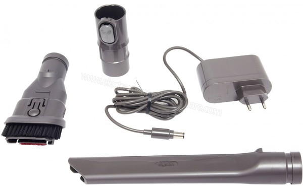 DYSON DC34 Extra - Chargeur et accessoires (cr&eacute;dit : Boulanger)
