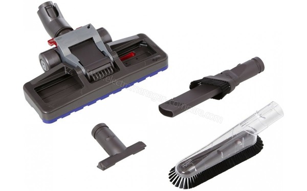 DYSON DC52 Plus Allergy - Brosse et accessoires vue de dessus (cr&eacute;dit : Boulanger)