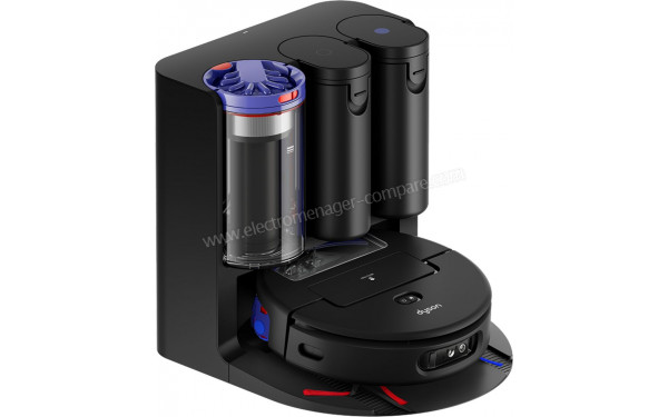 DYSON Spot+Scrub Ai - Vue de 3/4 gauche sur la station de chargement