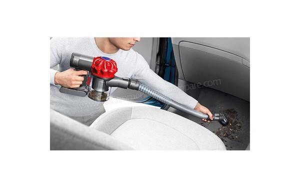 DYSON V6 Car & Boat Extra - Vue 3/4 gauche avec rallonge flexible