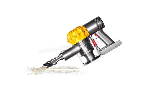 DYSON V6 Top Dog - Vue avec accessoire combin&eacute; (cr&eacute;dit : Boulanger)