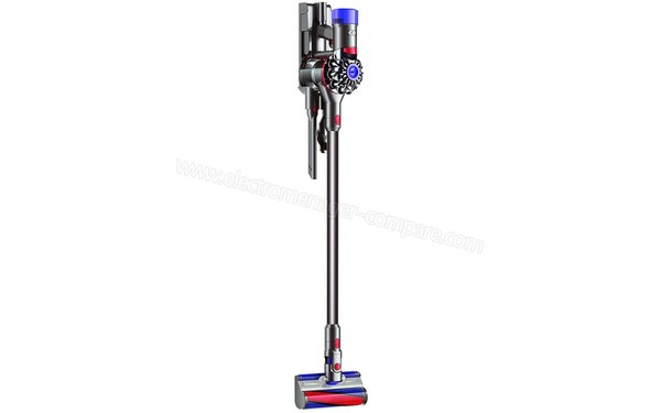 DYSON V8 Fluffy+ - Vue 3/4 gauche avec station murale