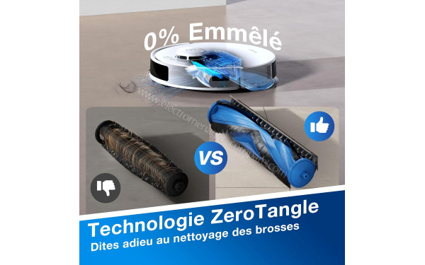 ECOVACS DEEBOT N20 PLUS Blanc - Technologie ZeroTangle